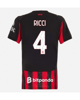 Billige Fotballdrakt AC Milan Samuele Ricci #4 Replika Hjemmedrakt Dame 2025-26 Kortermet Billige Fotballdrakt AC Milan Samuele Ricci #4 Replika Hjemmedrakt Dame 2025-26 Kortermet